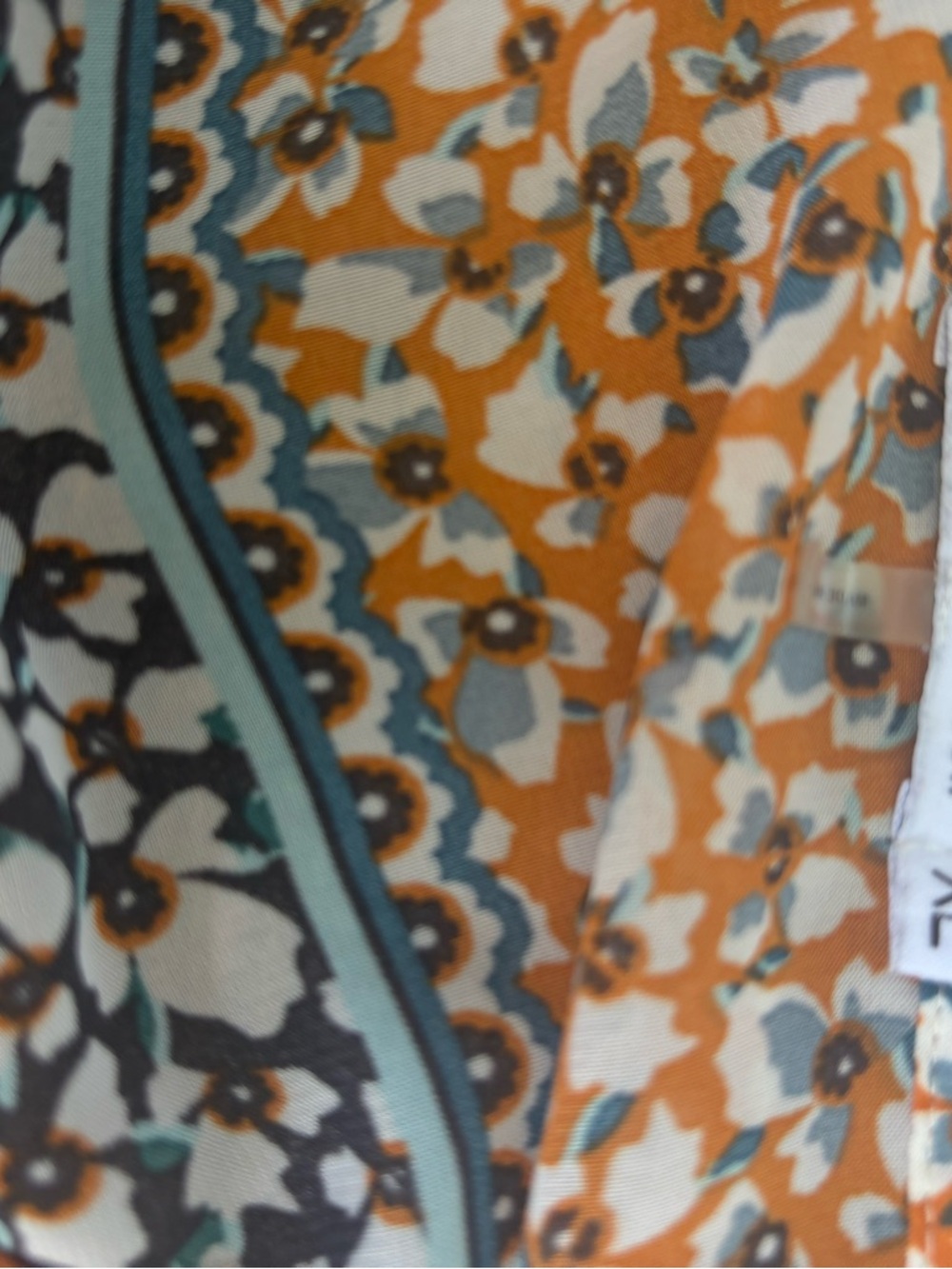 Figueroa & Flower Orange Floral Button Down Elastic Waist Mini Dress Women’s XL - Picture 6 of 8